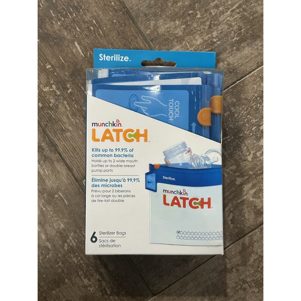 NEW Munchkin Latch 6 Sterilizer Bags Kills Up To 99.9% Common Bacteria